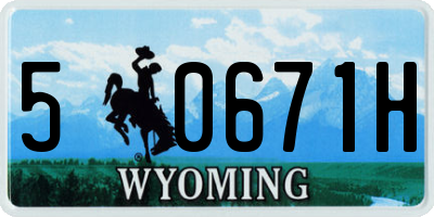 WY license plate 50671H