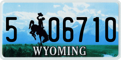WY license plate 50671O