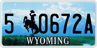 WY license plate 50672A
