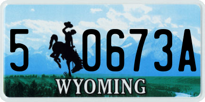 WY license plate 50673A
