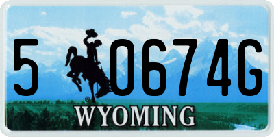 WY license plate 50674G