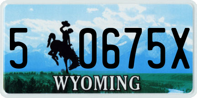 WY license plate 50675X