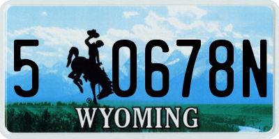 WY license plate 50678N