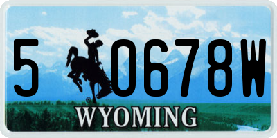 WY license plate 50678W