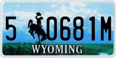 WY license plate 50681M