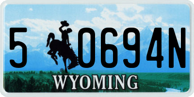 WY license plate 50694N