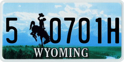 WY license plate 50701H