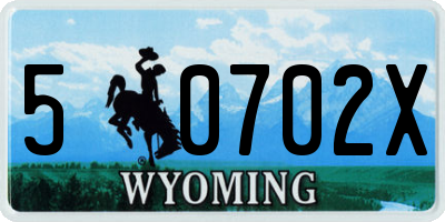 WY license plate 50702X