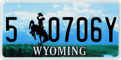 WY license plate 50706Y