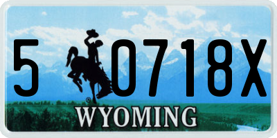 WY license plate 50718X