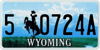 WY license plate 50724A