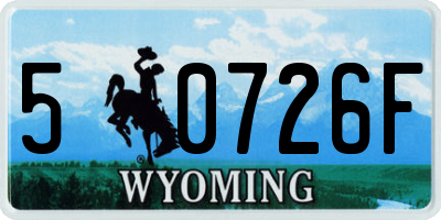 WY license plate 50726F