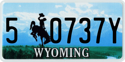 WY license plate 50737Y