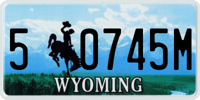 WY license plate 50745M
