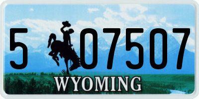 WY license plate 507507