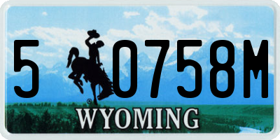 WY license plate 50758M