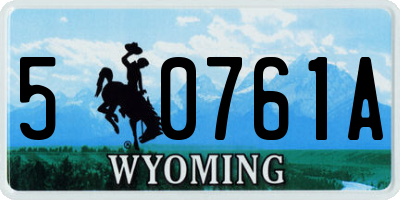 WY license plate 50761A