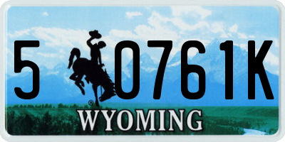 WY license plate 50761K