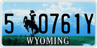 WY license plate 50761Y