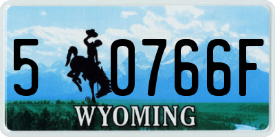 WY license plate 50766F
