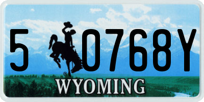 WY license plate 50768Y