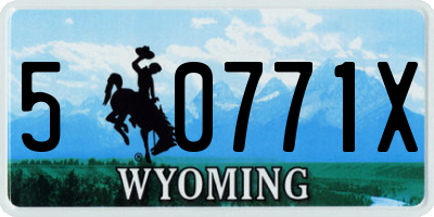 WY license plate 50771X