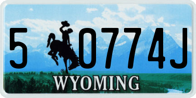 WY license plate 50774J