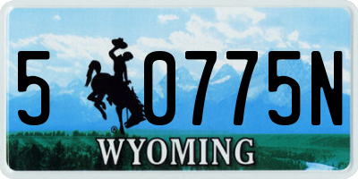 WY license plate 50775N