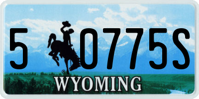 WY license plate 50775S