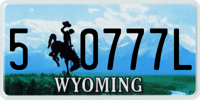 WY license plate 50777L