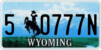 WY license plate 50777N