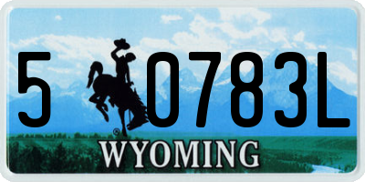WY license plate 50783L