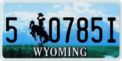 WY license plate 50785I