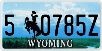 WY license plate 50785Z