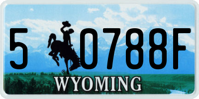 WY license plate 50788F