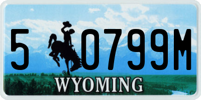 WY license plate 50799M