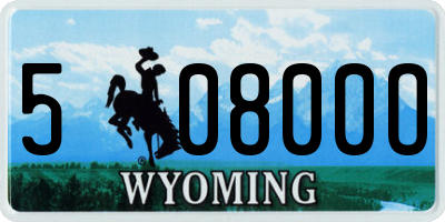 WY license plate 50800O