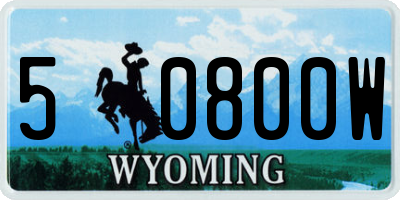 WY license plate 50800W