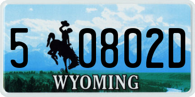 WY license plate 50802D