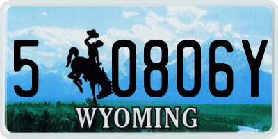 WY license plate 50806Y