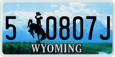 WY license plate 50807J