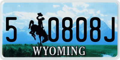 WY license plate 50808J