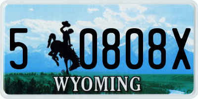 WY license plate 50808X