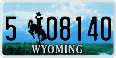 WY license plate 50814O