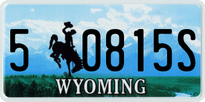 WY license plate 50815S