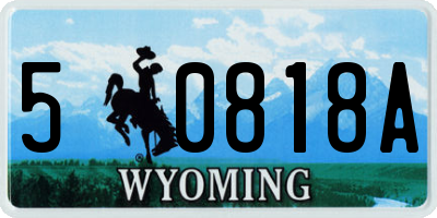 WY license plate 50818A