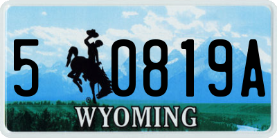 WY license plate 50819A