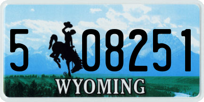 WY license plate 508251