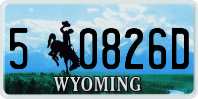 WY license plate 50826D