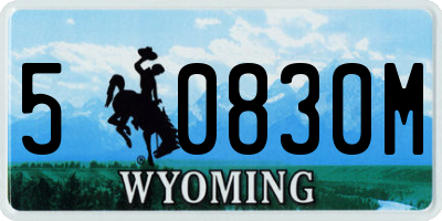 WY license plate 50830M